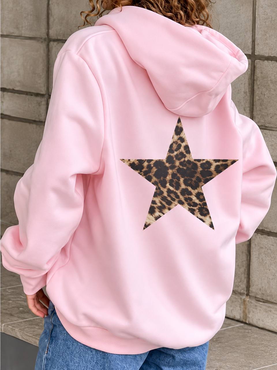Women's Leopard Star Oversized Hoodie