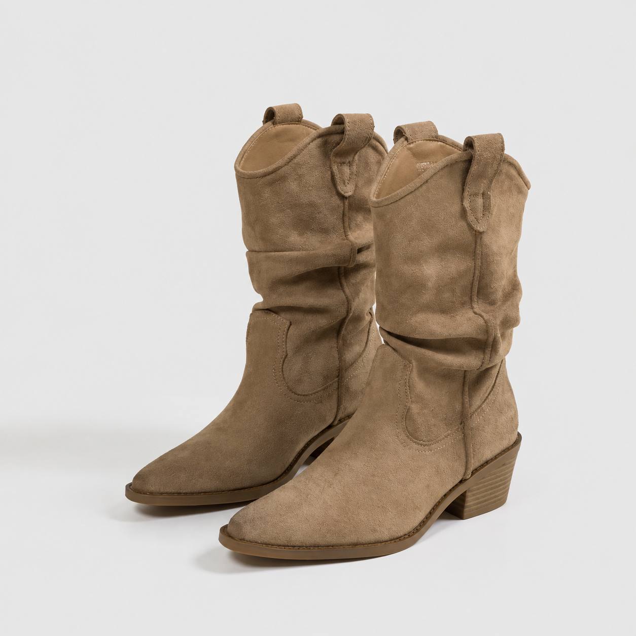 Women's Suede Mid Calf Western Boots