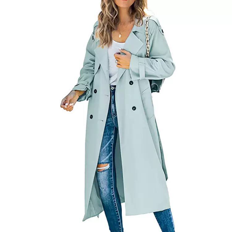 Women’s Classic Long Double-Breasted Trench Coat
