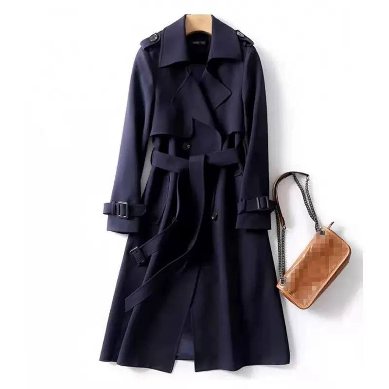Women’s Belted Trench Coat With Adjustable Cuffs & Pockets