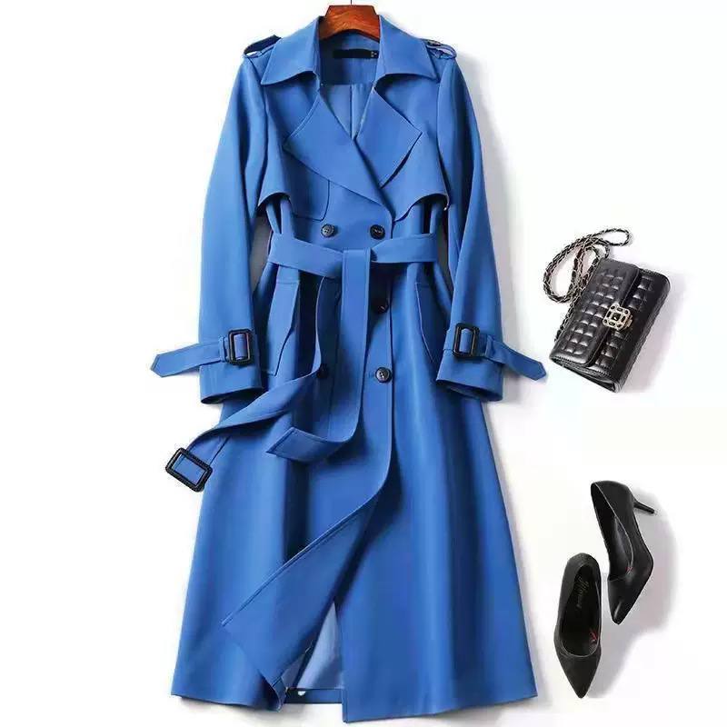 Women’s Belted Trench Coat With Adjustable Cuffs & Pockets