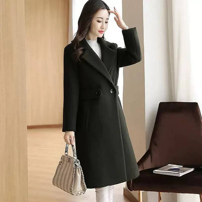 Women’s Longline Tailored Coat | Notched Lapel Single-Breasted Overcoat