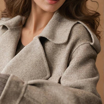 Women’s Oversized Short Coat | Relaxed Lapel Tailored Jacket