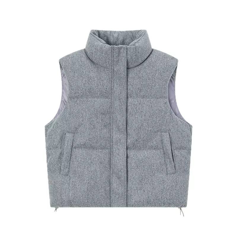 Women’s High Neck Quilted Puffer Vest with Side Pockets
