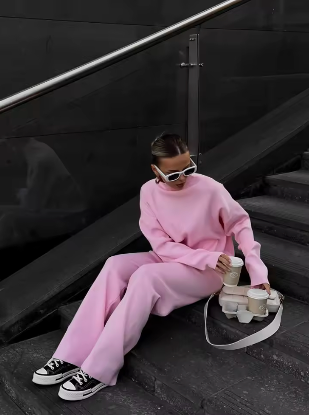 Women's Mock Neck Knit Lounge Set
