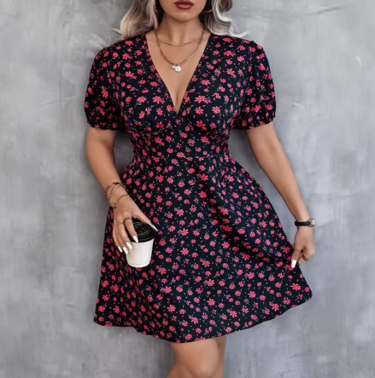 Aurora | Floral V-Neck Dress