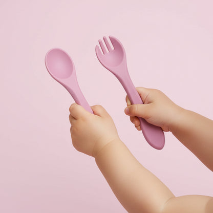 Baby Silicone Spoon & Fork 🍴