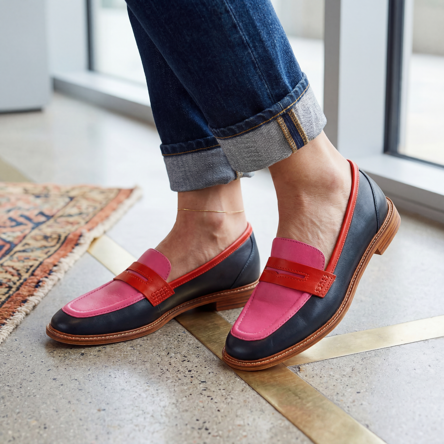 Rosalie | Colorblock Penny Loafers